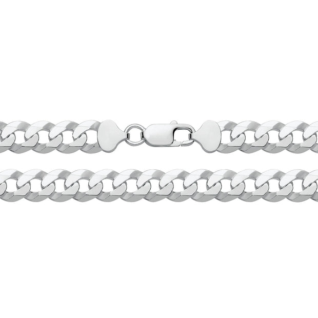 Silver Flat Bevelled Curb Chain