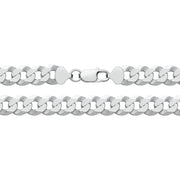 Silver Flat Bevelled Curb Chain