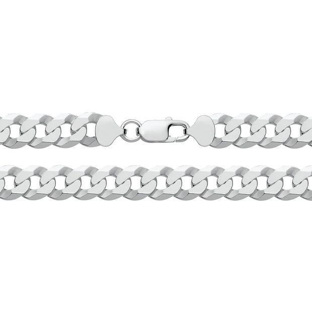 Silver Flat Bevelled Curb Chain