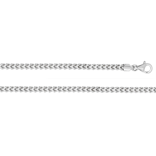 Silver Square Rhodium Franco Chain