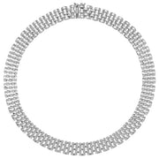 Silver Ladies' Rhodium Plated Watch Link Necklace