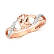 Morganite and Diamond Ring in 9K Rose Gold