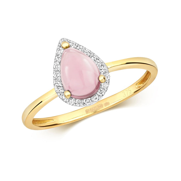 0.73ct Rose Quartz Ring in 9K Gold