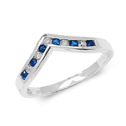 Sapphire and Diamond Ring in 9K White Gold
