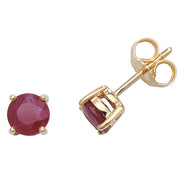 Ruby Earring in 9K Gold