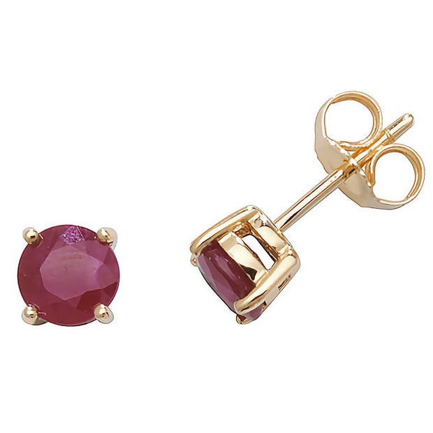 Ruby Earring in 9K Gold