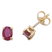Ruby Earring in 9K Gold
