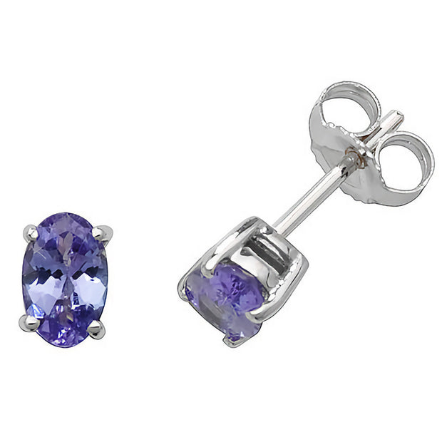 Tanzanite Earring in 9K White Gold