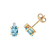 Diamond & Blue Topaz Studs
