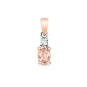Morganite & Diamond Pendant in 9K Rose Gold