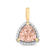Morganite & Diamond Pendant in 9K Gold