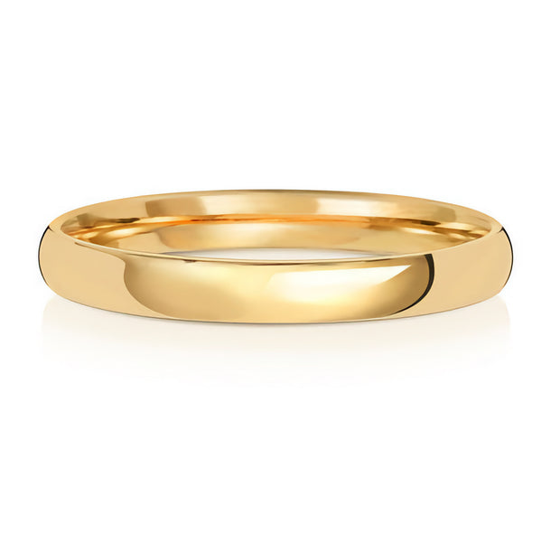 9K Yellow Gold Wedding Ring Slight Court 2.5 Mm