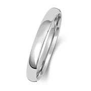 9K White Gold Wedding Ring Slight Court 2.5 Mm
