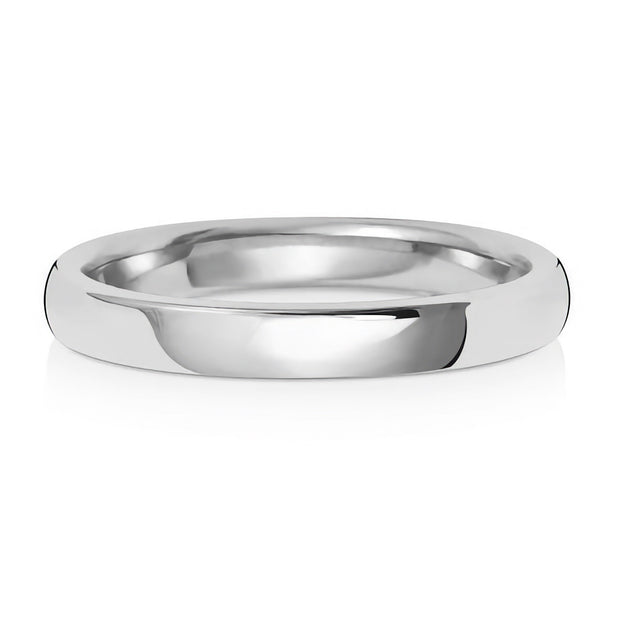 9K White Gold Wedding Ring Soft Court 2.5mm