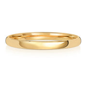 18K Yellow Gold Wedding Ring Slight Court 2mm