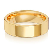 18K Yellow Gold Wedding Ring Flat Court 6mm