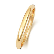 18K Yellow Gold Wedding Ring Trad Court 2mm