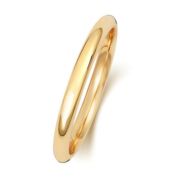 18K Yellow Gold Wedding Ring Trad Court 2mm
