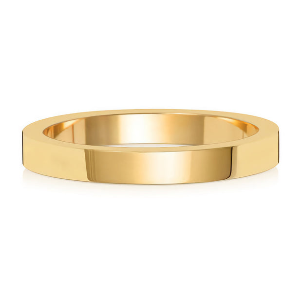 18K Yellow Gold Wedding Ring Flat 2.5mm