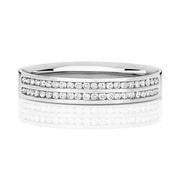 18K White Gold Wedding Ring with Diamond