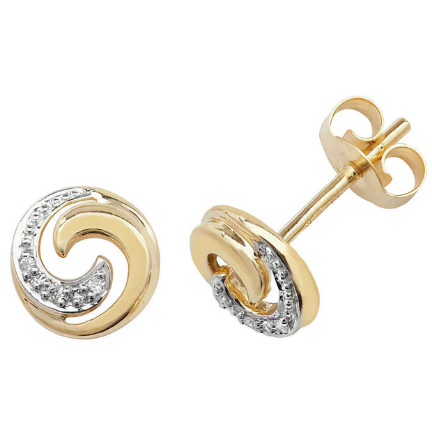 Diamond Earring in 9K Gold