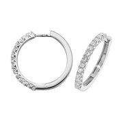 18K White Gold Diamond Hinged Earring