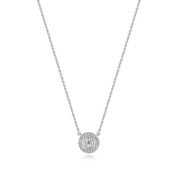 Diamond Necklace in 18K White Gold