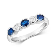 Sapphire and Diamond Ring in 18K White Gold