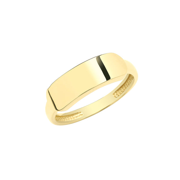 9K Yellow Gold Id Signet Ring