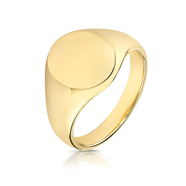 Medium Weight Oval Signet Ring in 9K Gold