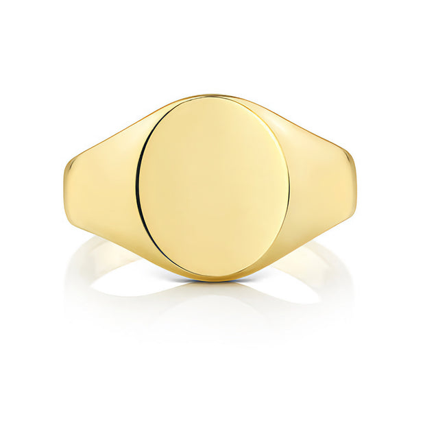 Medium Weight Oval Signet Ring in 9K Gold