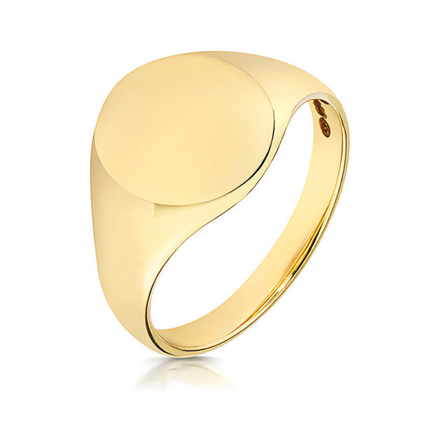 Light Weight Oval Signet Ring in 9K Gold