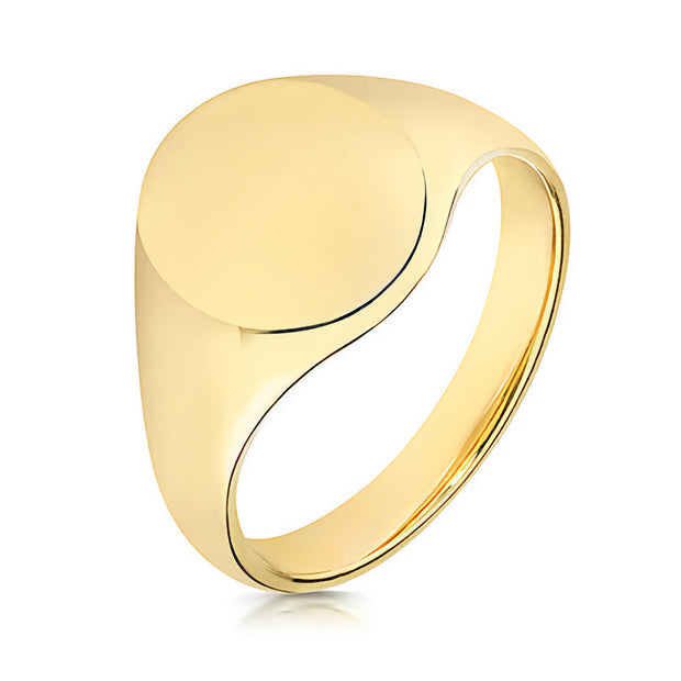 Medium Weight Oval Signet Ring in 9K Gold