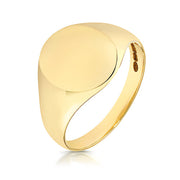 Ultra Light Weight Oval Signet Ring in 9K Gold