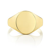 Ultra Light Weight Oval Signet Ring in 9K Gold