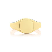 Medium Weight Cush Signet Ring in 9K Gold