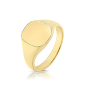 Medium Weight Cush Signet Ring in 9K Gold