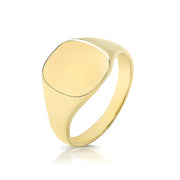 Light Weight Cush Signet Ring in 9K Gold