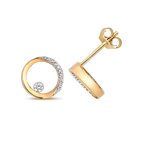 Diamond Earring in 9K Gold