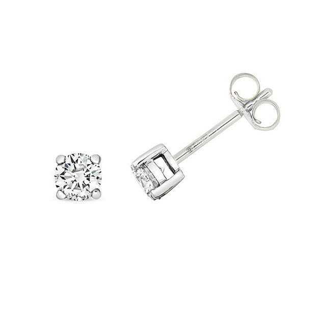 Diamond Earring in 9K White Gold