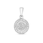 Diamond Pendant in 9K White Gold