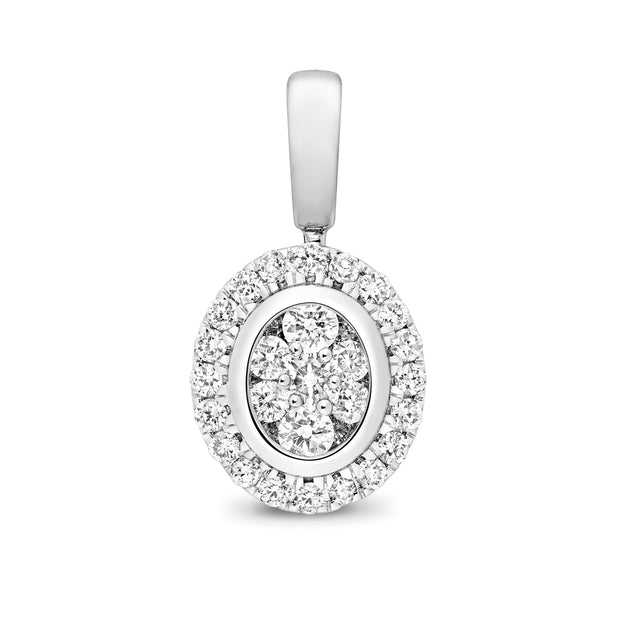 Diamond Pendant in 9K White Gold