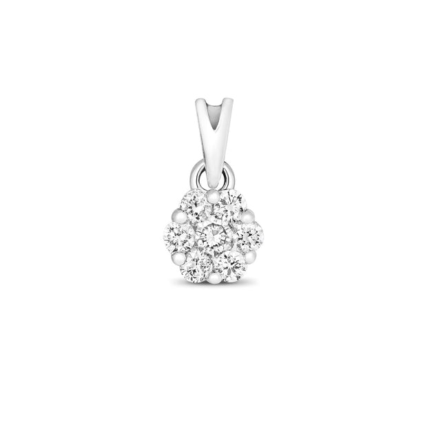Diamond Pendant in 9K White Gold