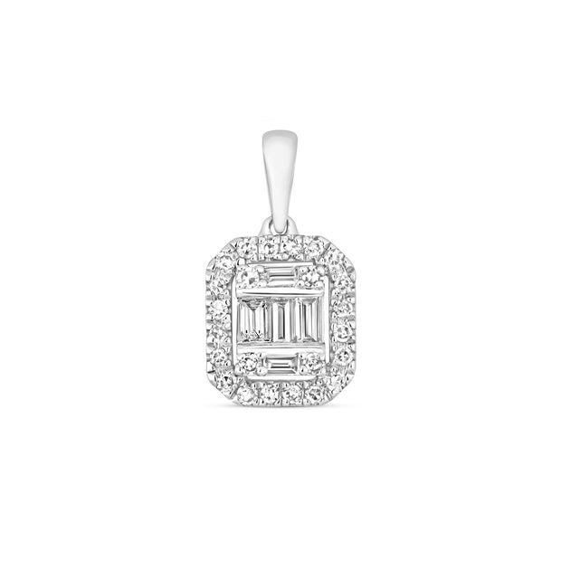Diamond Pendant in 9K White Gold