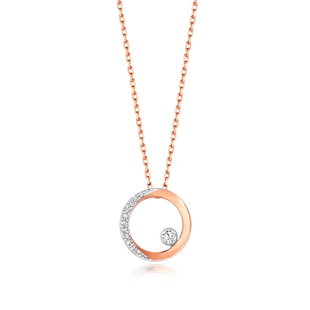 Diamond Necklace in 9K Rose Gold