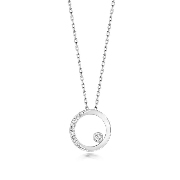 Diamond Necklace in 9K White Gold