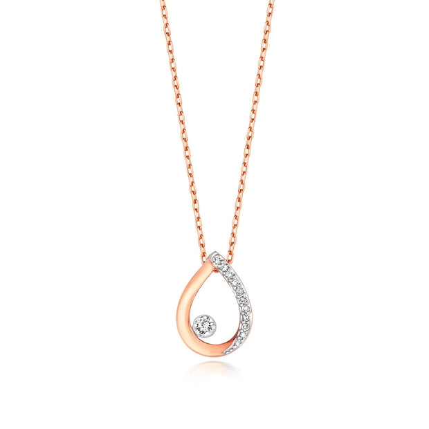 Diamond Necklace in 9K Rose Gold