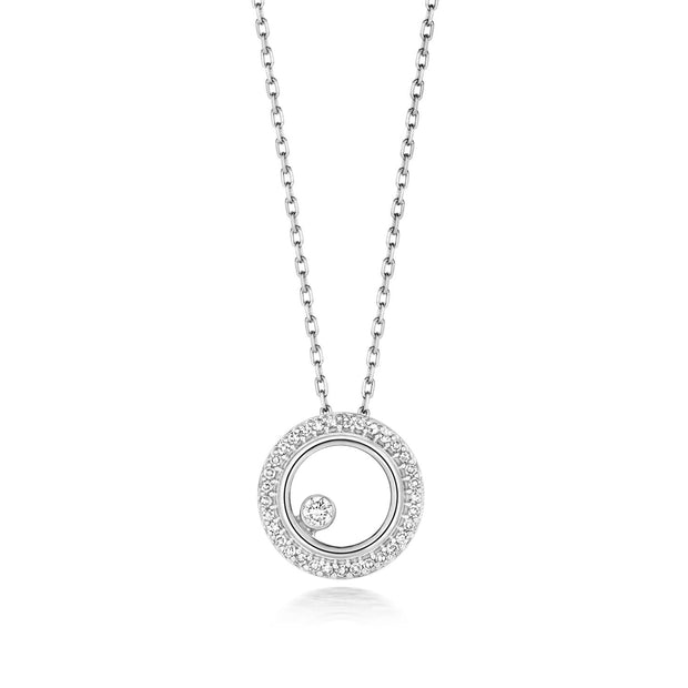 Diamond Necklace in 9K White Gold