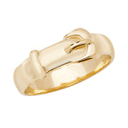 9K Yellow Gold Men's Plain Buckle Ring