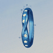 18K Gold Crossover Band with diamonds